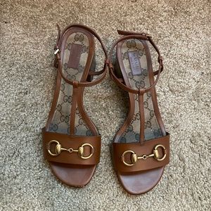 Gucci Horsebit Brown Sandals